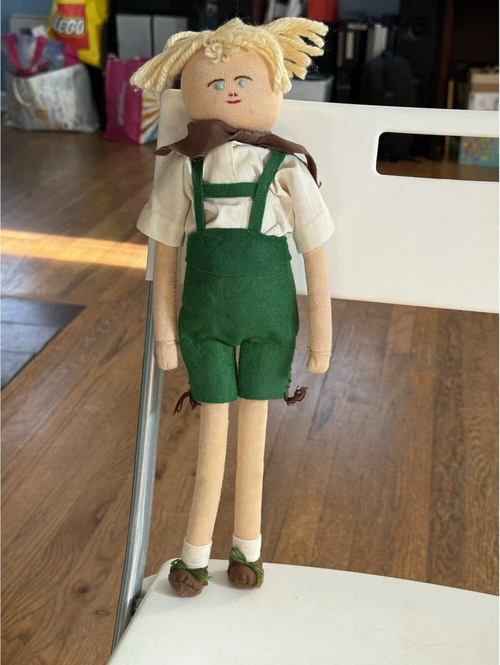 Vintage handmade cloth rag doll 15” , Good Condition